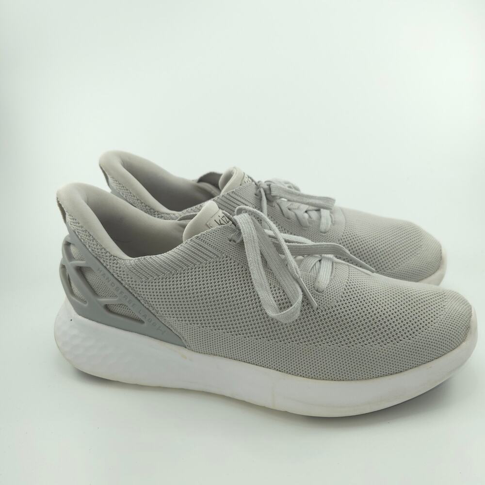 Kizik Athens Hands-free Slip-on Men's Size 8.5 Wide Gray White Sneakers - Picture 3 of 13